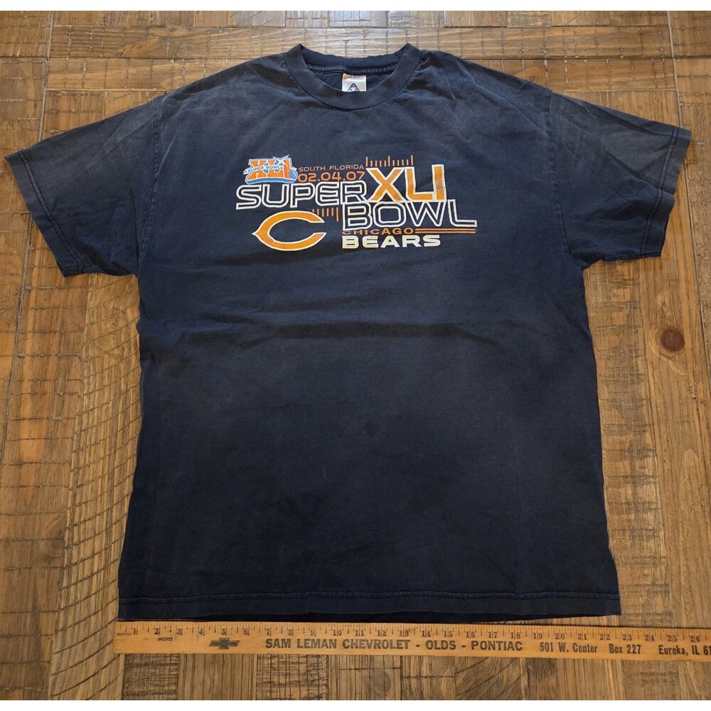 Vintage Chicago Bears Super Bowl 41 Blue T-Shirt XL Alstyle Apparel/Activewear
